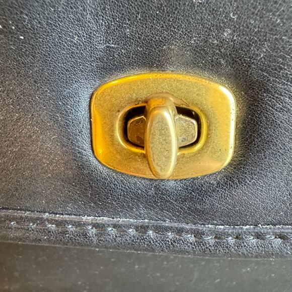 Vintage Coach Lexington Black Leather Briefcase Messenger Bag Turn Lock 5265 - Picture 10 of 16